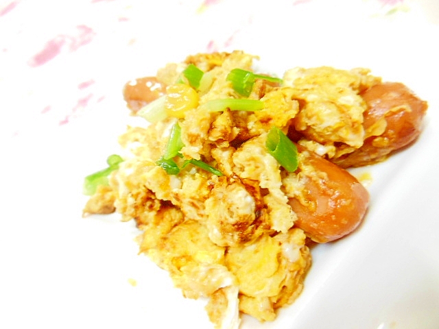 すき焼きのタレde❤ウィンナーとコーンの卵炒め❤