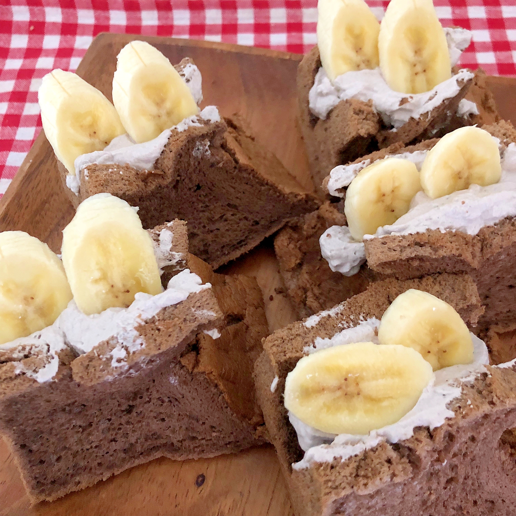 バナナのココアシフォンケーキサンド レシピ 作り方 By Thank You Good Bye 楽天レシピ