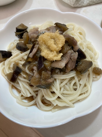 わが家の定番❗️なすと豚肉のにゅうめん＃煮麺#ナス