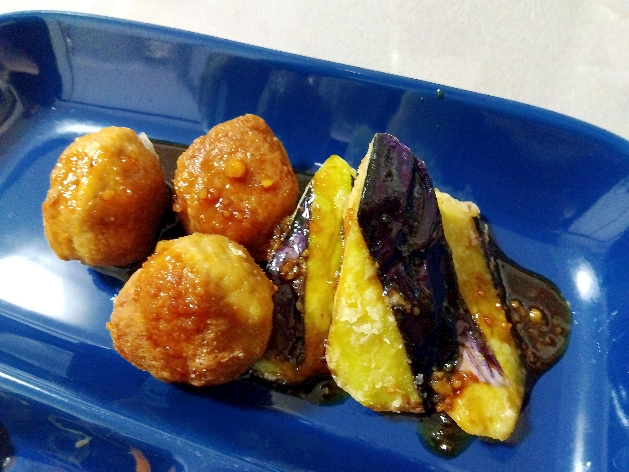肉団子と茄子のうまダレ＋＋