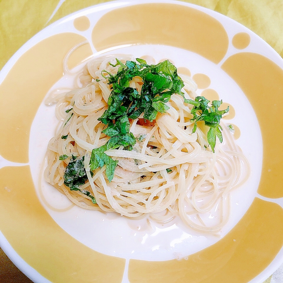 さっぱりおいしい★たらこと大葉の豆乳カッペリーニ