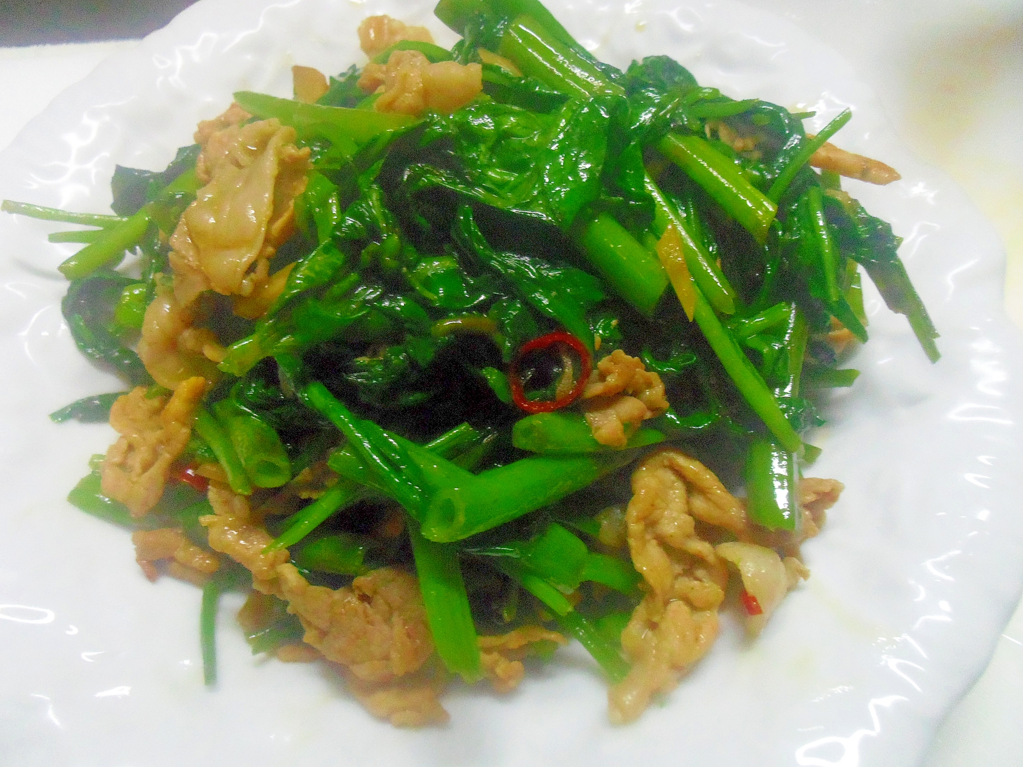 空芯菜のにんにく炒め