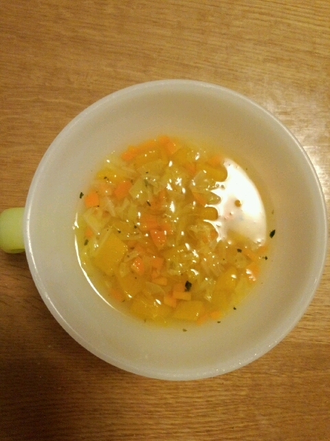 離乳食☆後期☆　かぼちゃ入り３種の野菜味噌汁