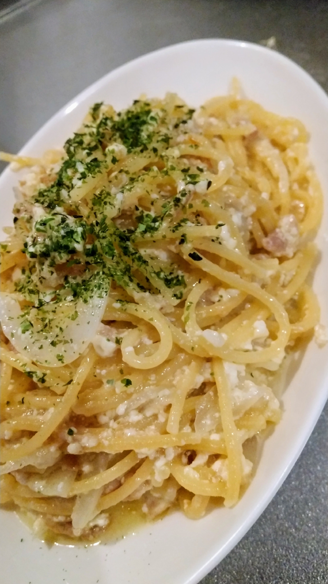 お手軽簡単！豆腐でパスタ！