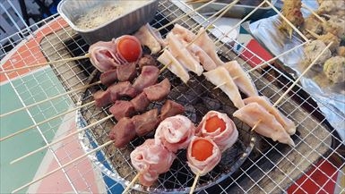 厚切りにして串にさしてみました。ＢＢＱで美味しくいただきました。ありがとうございました。