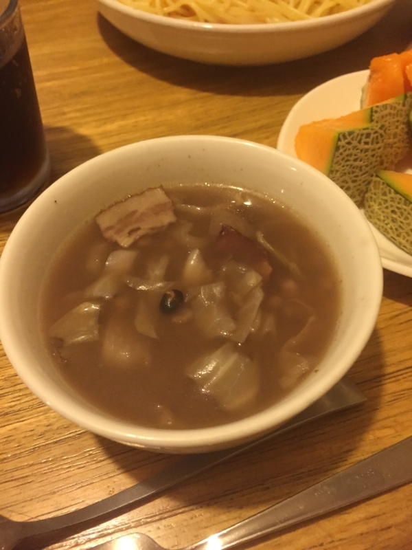 雑穀米とキャベツのカレースープ