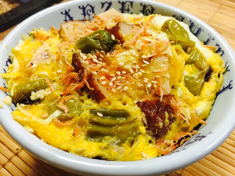 リメイク！タコだんごの煮浸しのキャベ玉丼