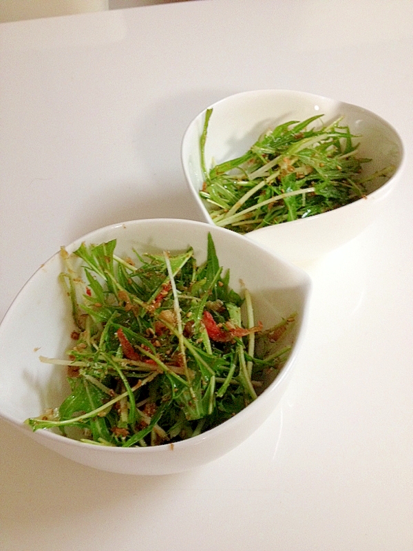水菜と桜海老のチョレギサラダ