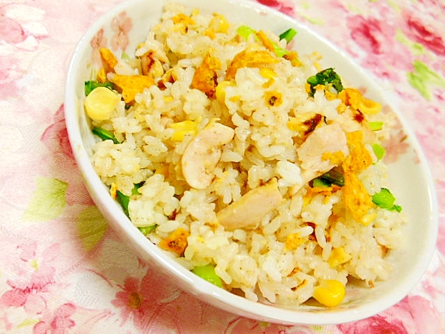 ❤小松菜と鶏ささみとドリトスのガリバタ炒飯❤