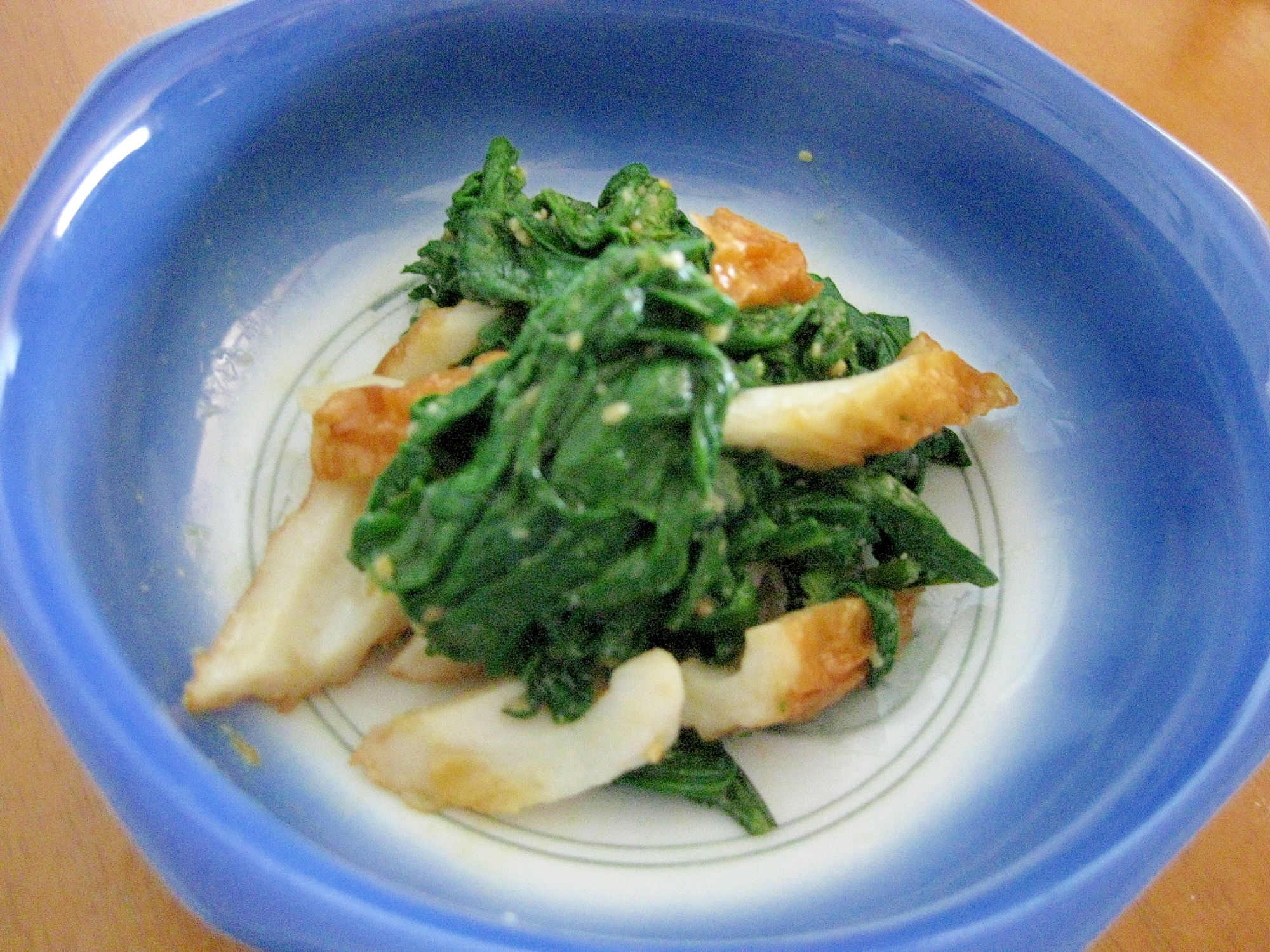 超簡単!節約レシピ☆春菊とちくわの酢味噌和え♪