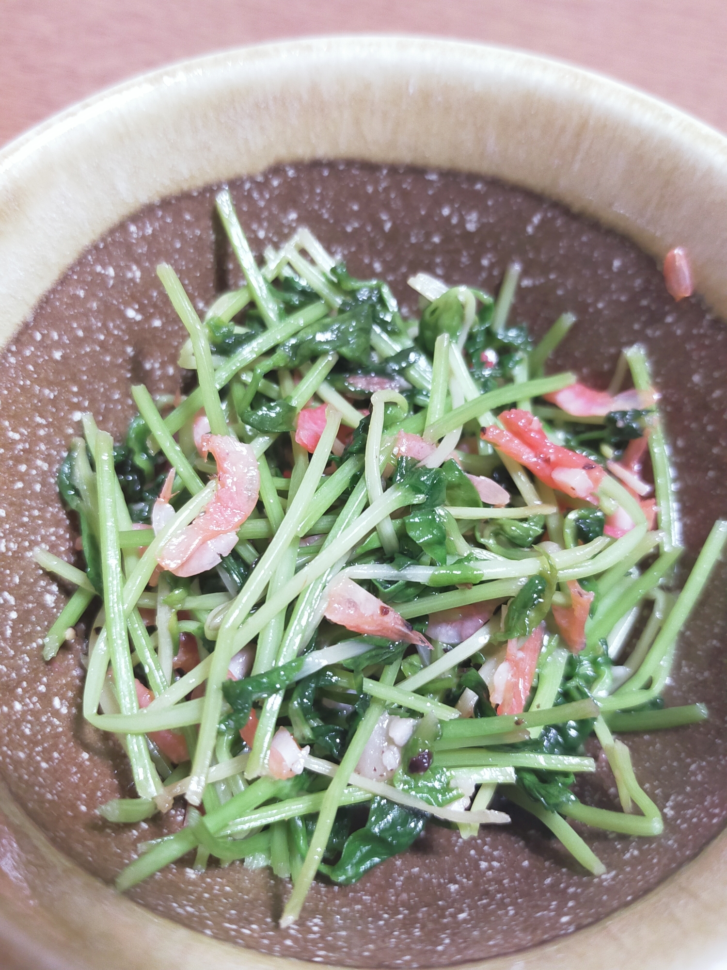 5分!豆苗と乾燥小エビの炒めもの