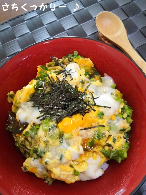 野沢菜じゃこ玉丼