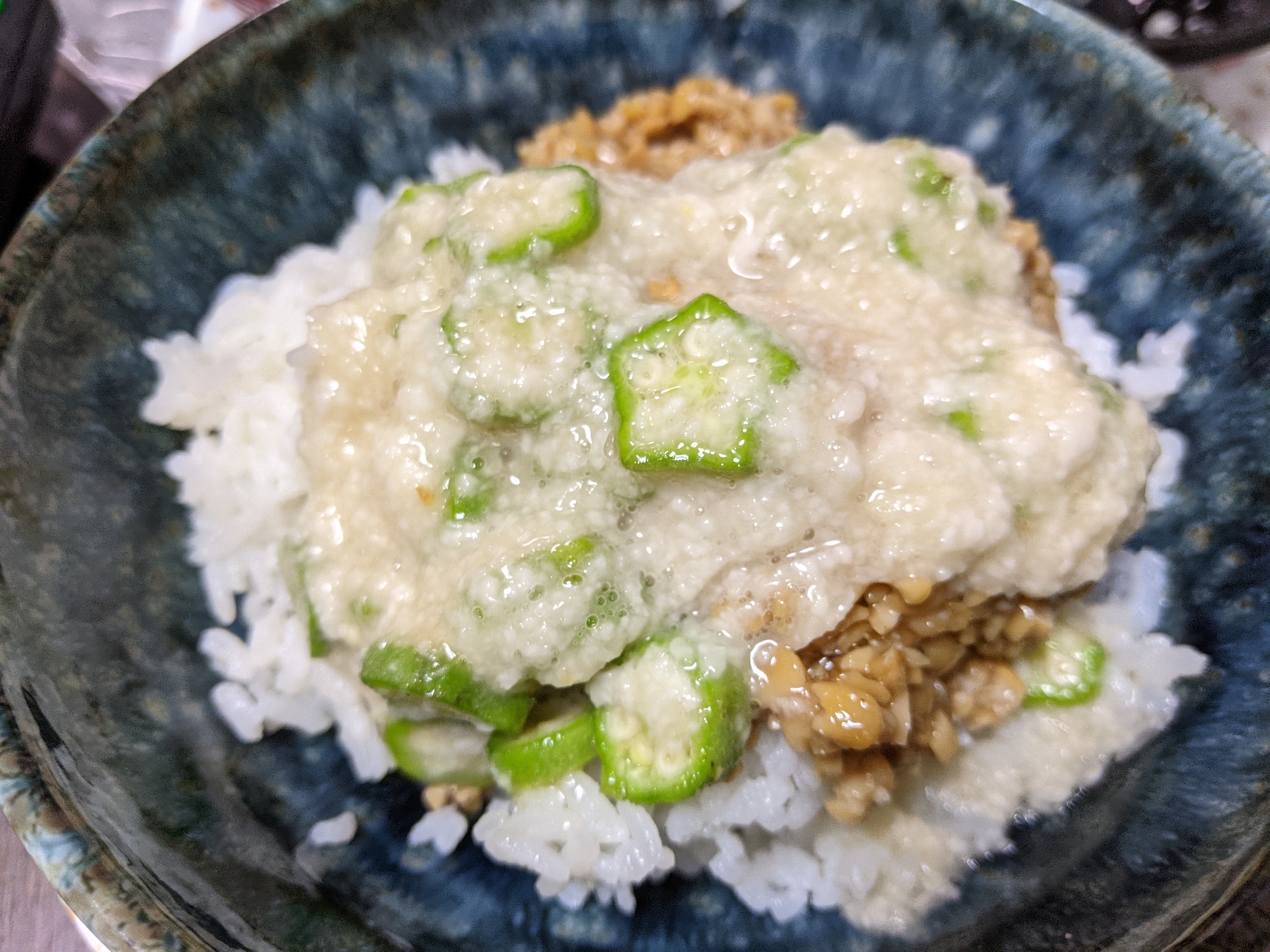 山かけオクラ納豆ご飯