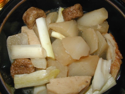 生姜利かせて❤練り物と大根と葱の甘辛煮込み❤