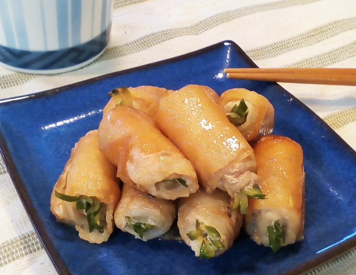 ♪大根でくるくるっと♡巻かれた豚肉の甘辛焼き♪