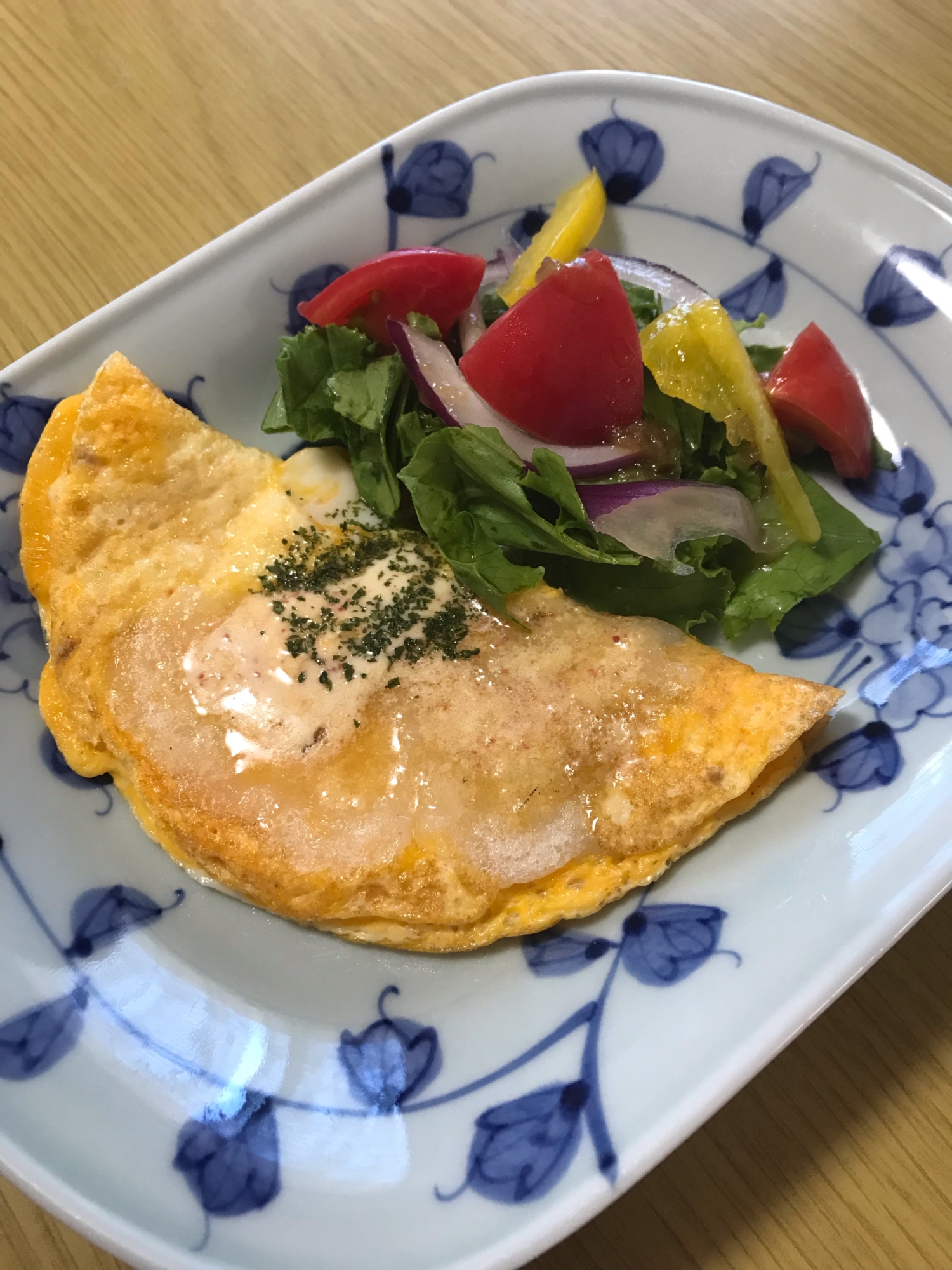 朝食に！餅入り明太オムレツ