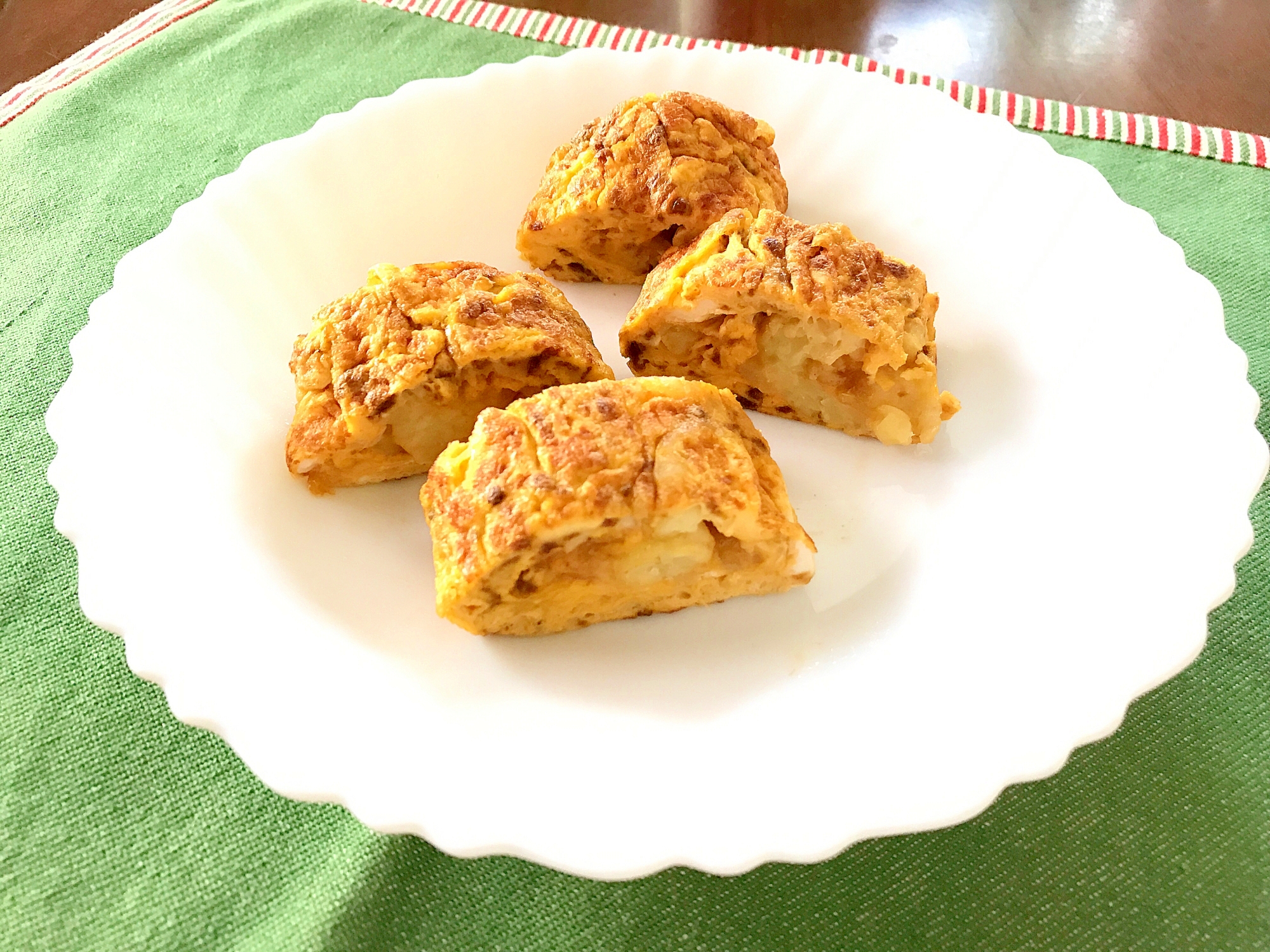 お弁当にも☆ハッシュドポテトの卵焼き☆カレー味