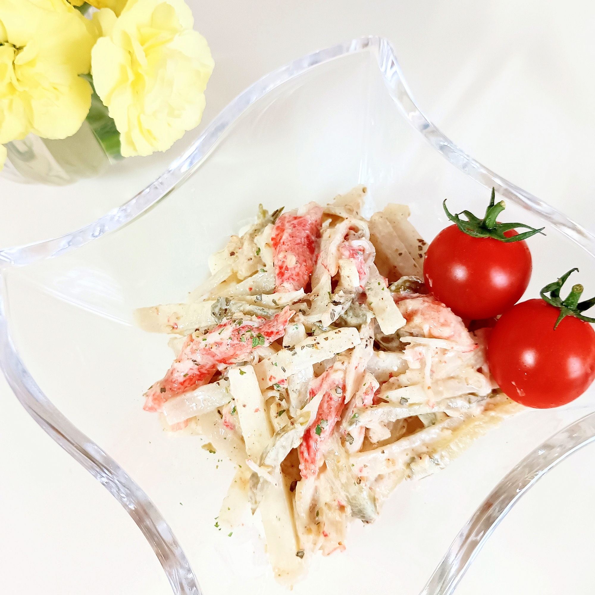 大人の味ᕷ*ピクルスとカニカマの大根サラダ‪ꕤ୭*