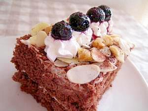 クルミとアーモンドとブルーベリーの簡単チョコケーキ レシピ 作り方 By ミルク白うさぎ 楽天レシピ