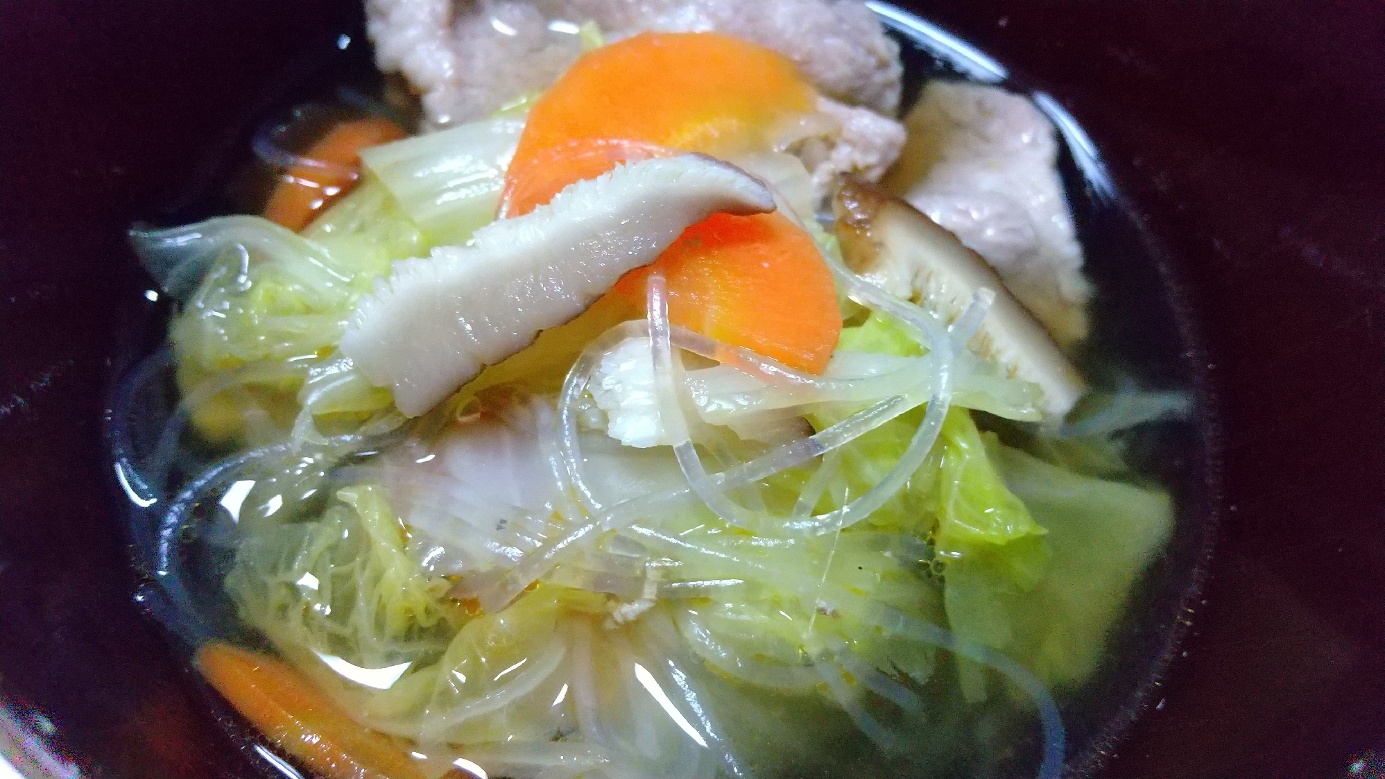 豚肉白菜春雨のボリュームスープ