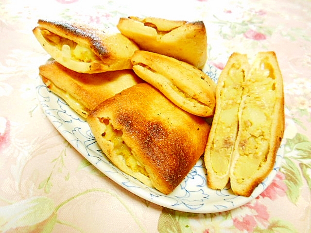 油揚げｄｅ❤馬鈴薯とチーズのツナカレーそぼろ焼き❤