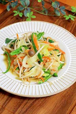 ツナ缶でシャキシャキ野菜の中華炒め