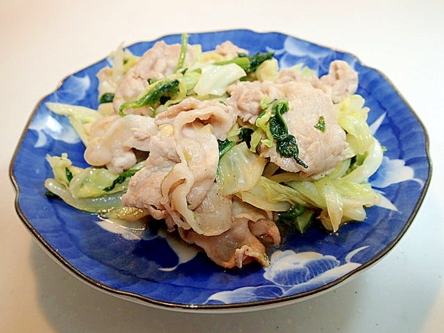 創味で　豚ロース・キャベツ・ほうれん草炒め