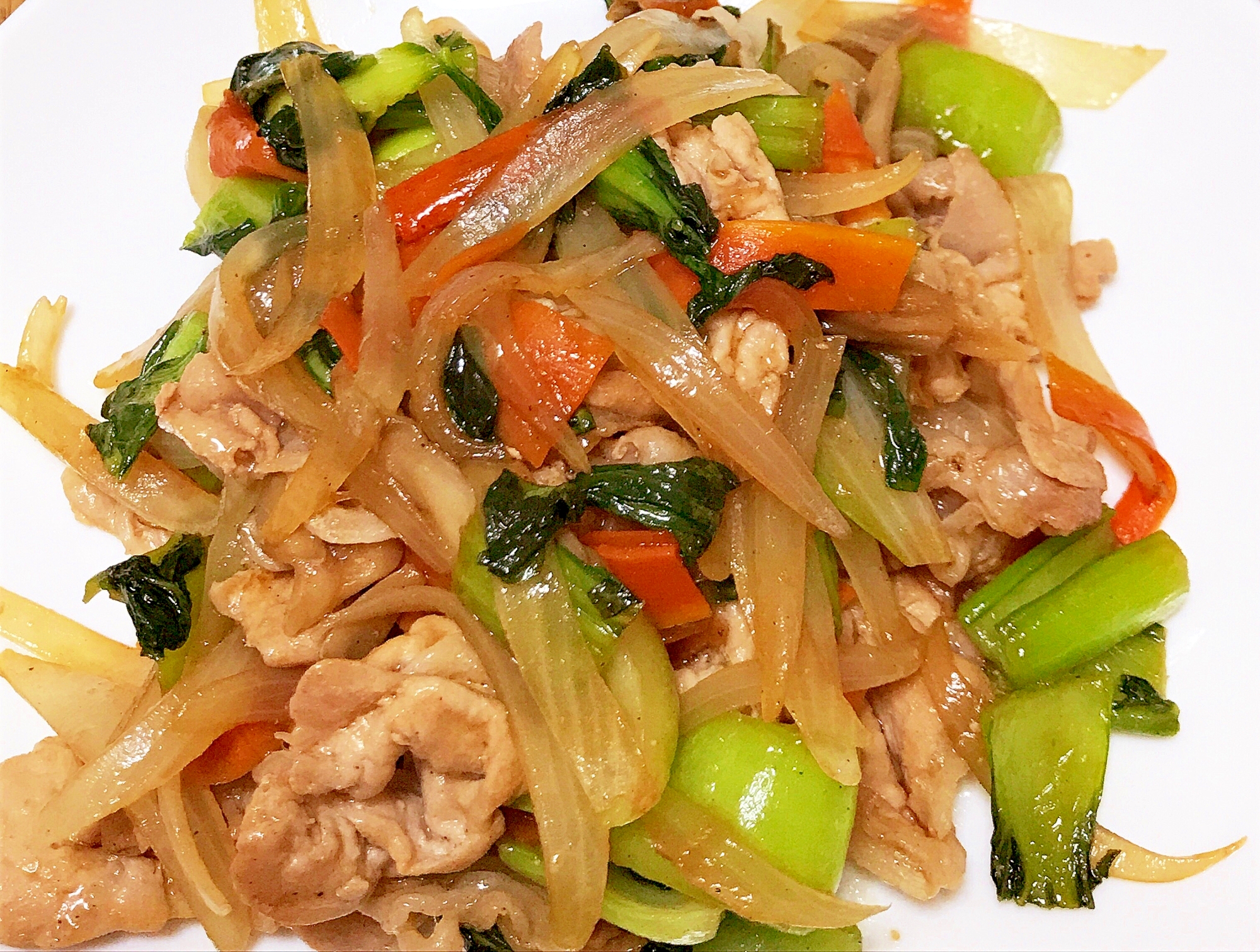 豚こまとチンゲン菜と玉ねぎのオイスター炒め レシピ 作り方 By Kuro 24 楽天レシピ