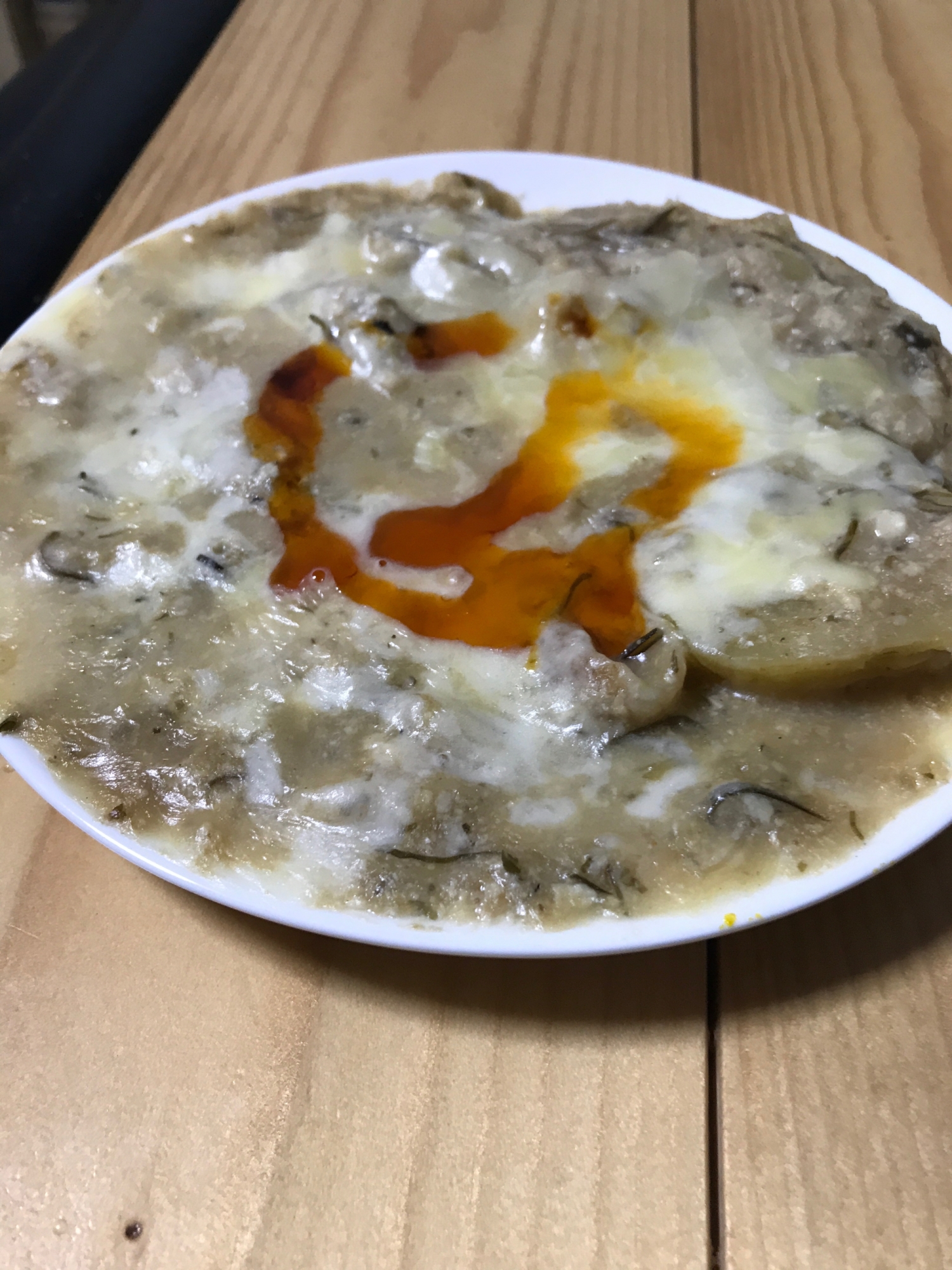 リメイク　鍋焼きうどん　グラタン