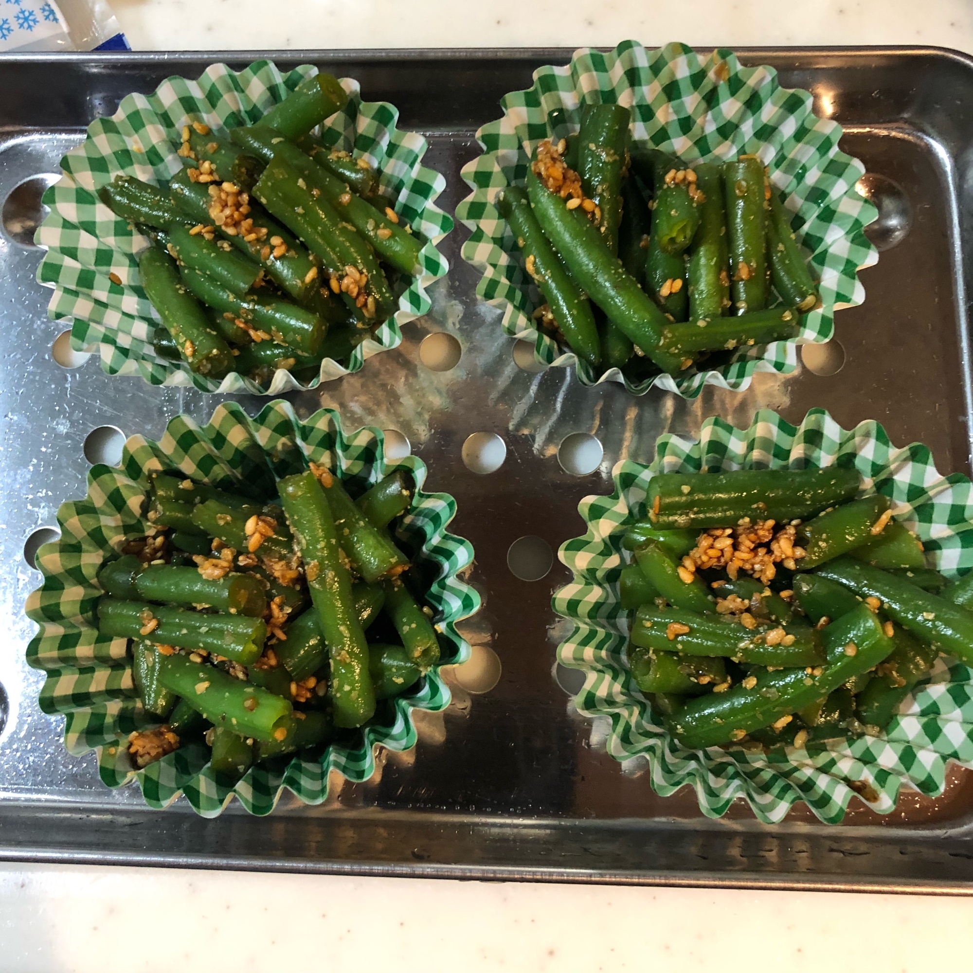 いんげんの胡麻和えの作り置き副菜