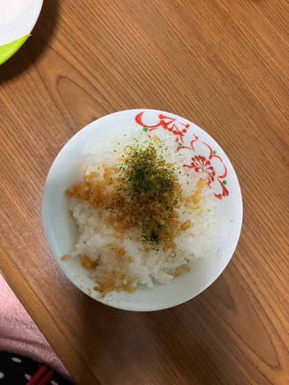 天かす 青のり 七味かけごはん