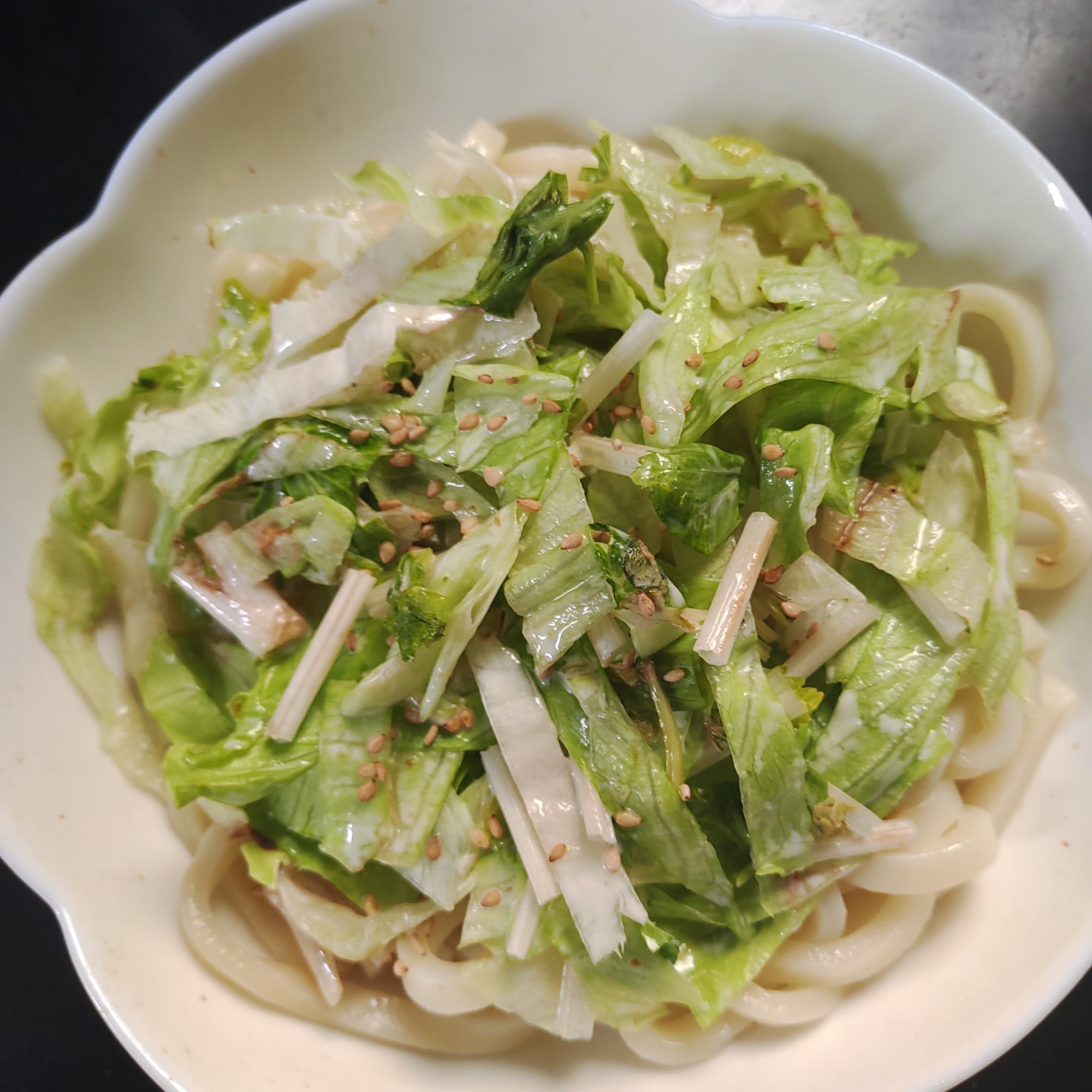 レタス、ホワイトセロリ、釜揚げうどん