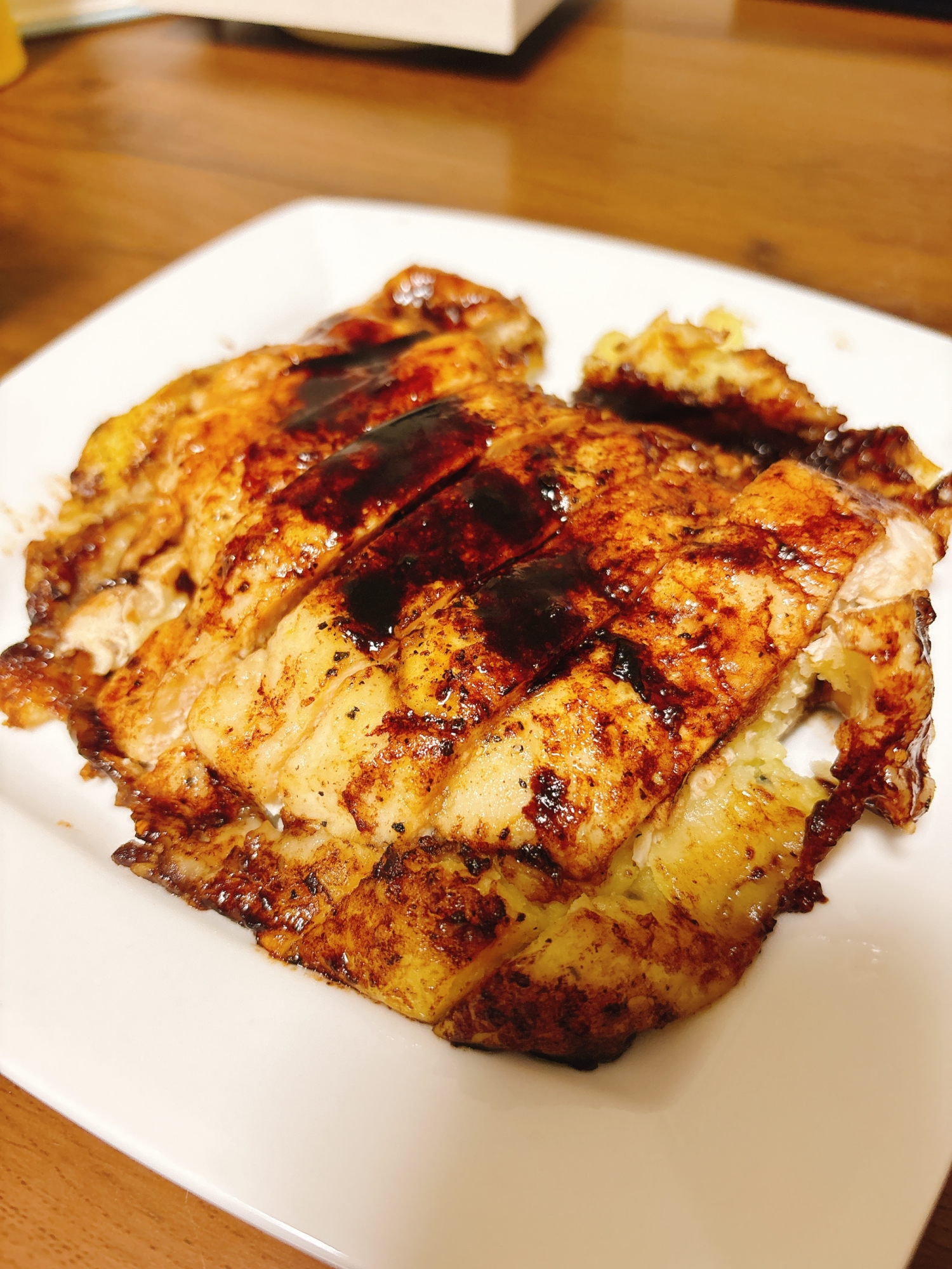 逆・鶏むねの芋釜焼き〜バルサミコバターソース