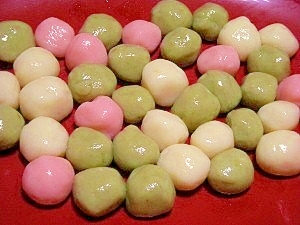 ○○○- 基本の三色☆ふわふわ豆腐白玉団子☆冷凍可