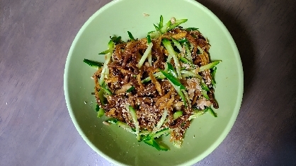 切り干し大根ときゅうりとツナの塩昆布入りサラダ