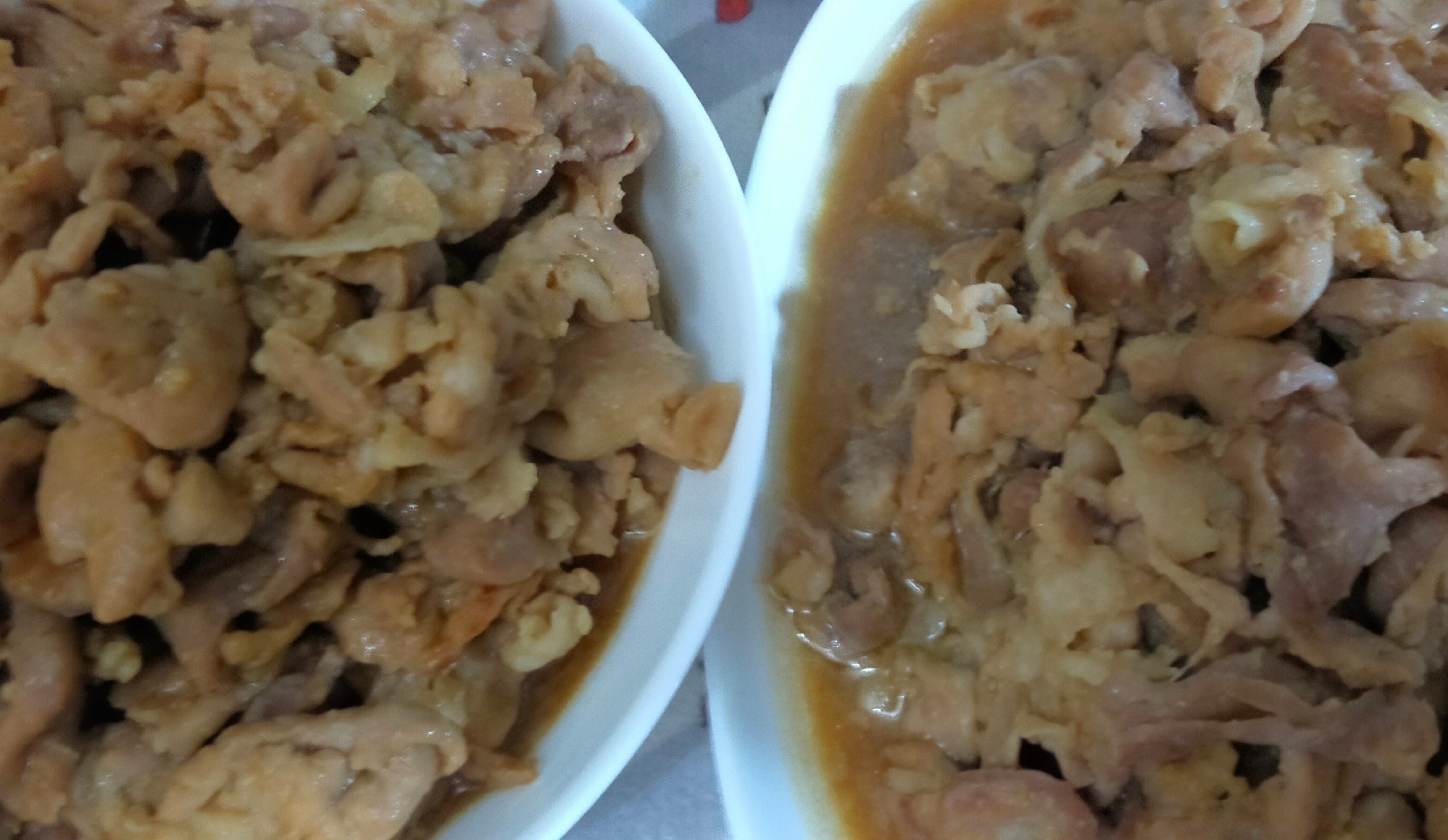 2種味の豚肉炒め(ポン酢と甘辛)