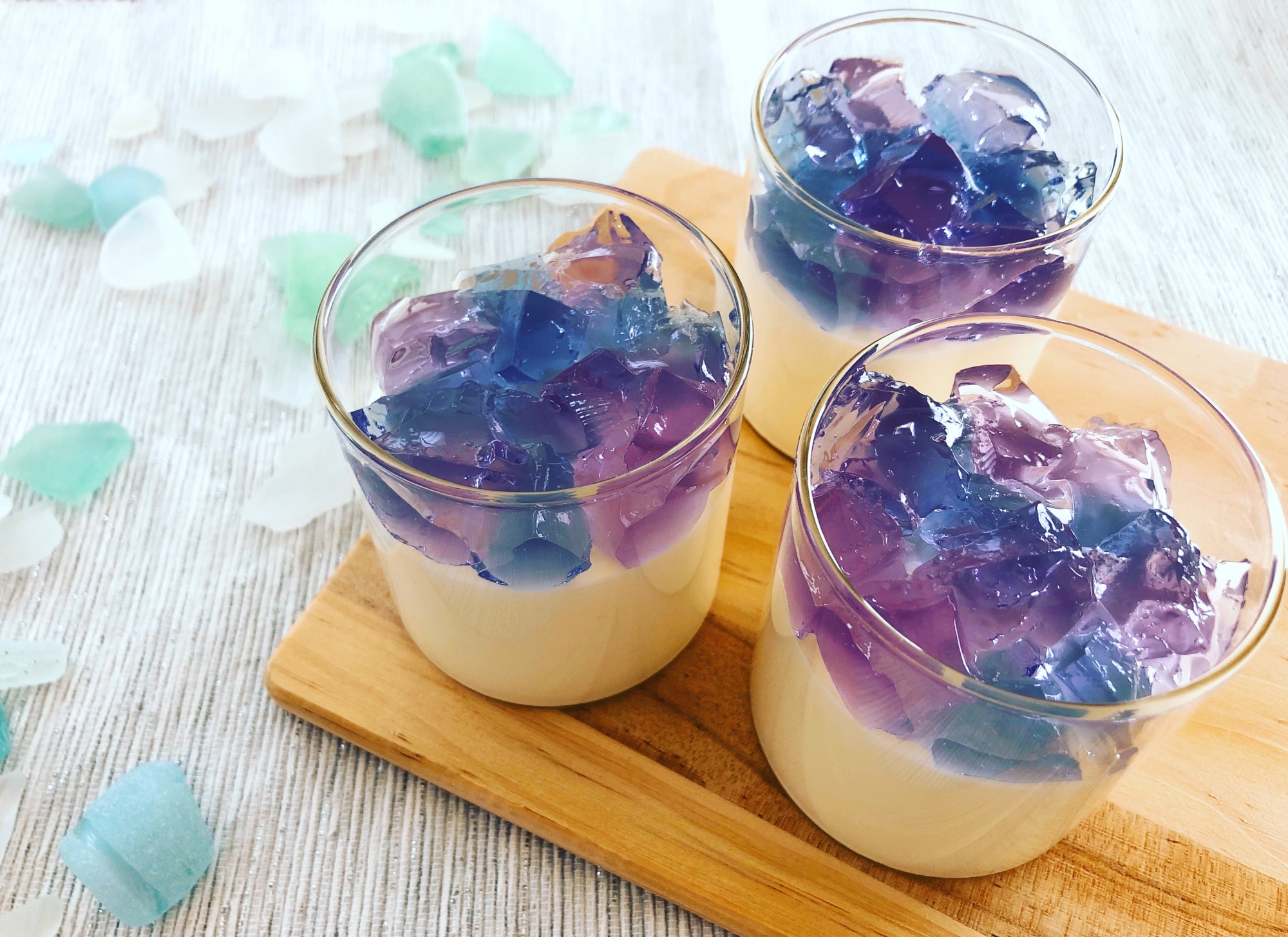 簡単!バタフライピーで紫陽花レアチーズケーキ