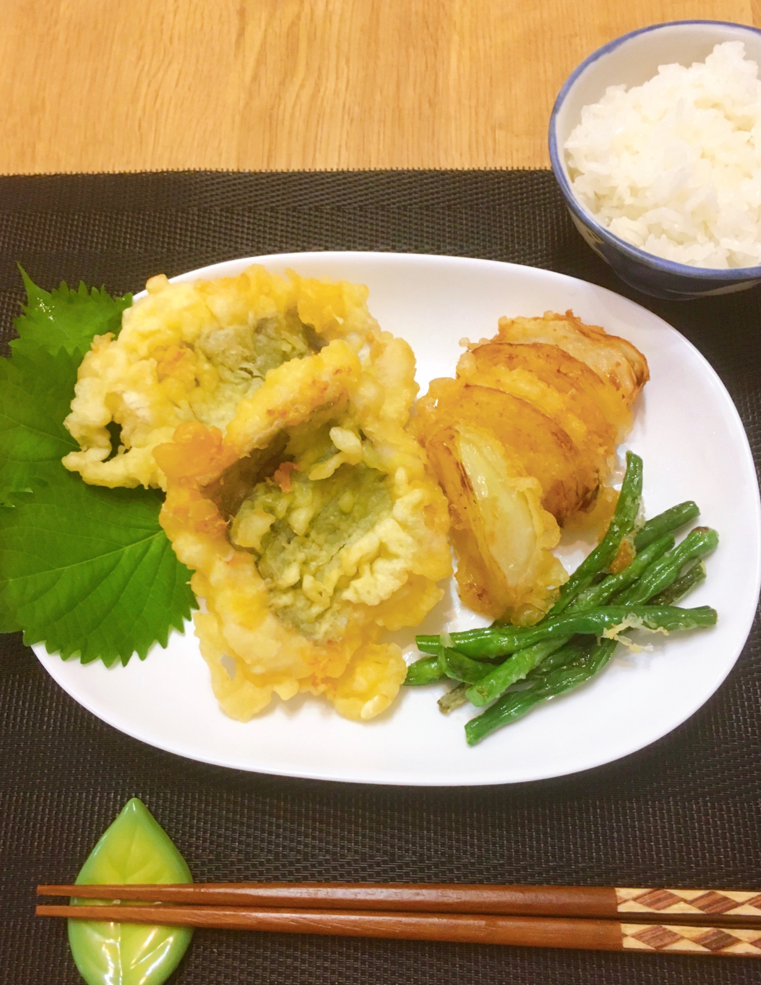 夏の風味♡ハモと野菜の天ぷら