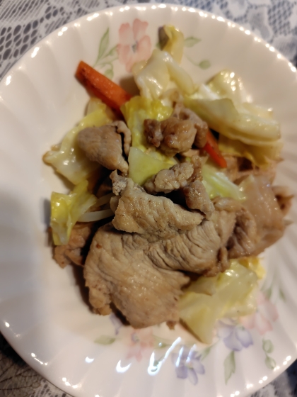 生姜醤油で簡単！肉野菜炒め。