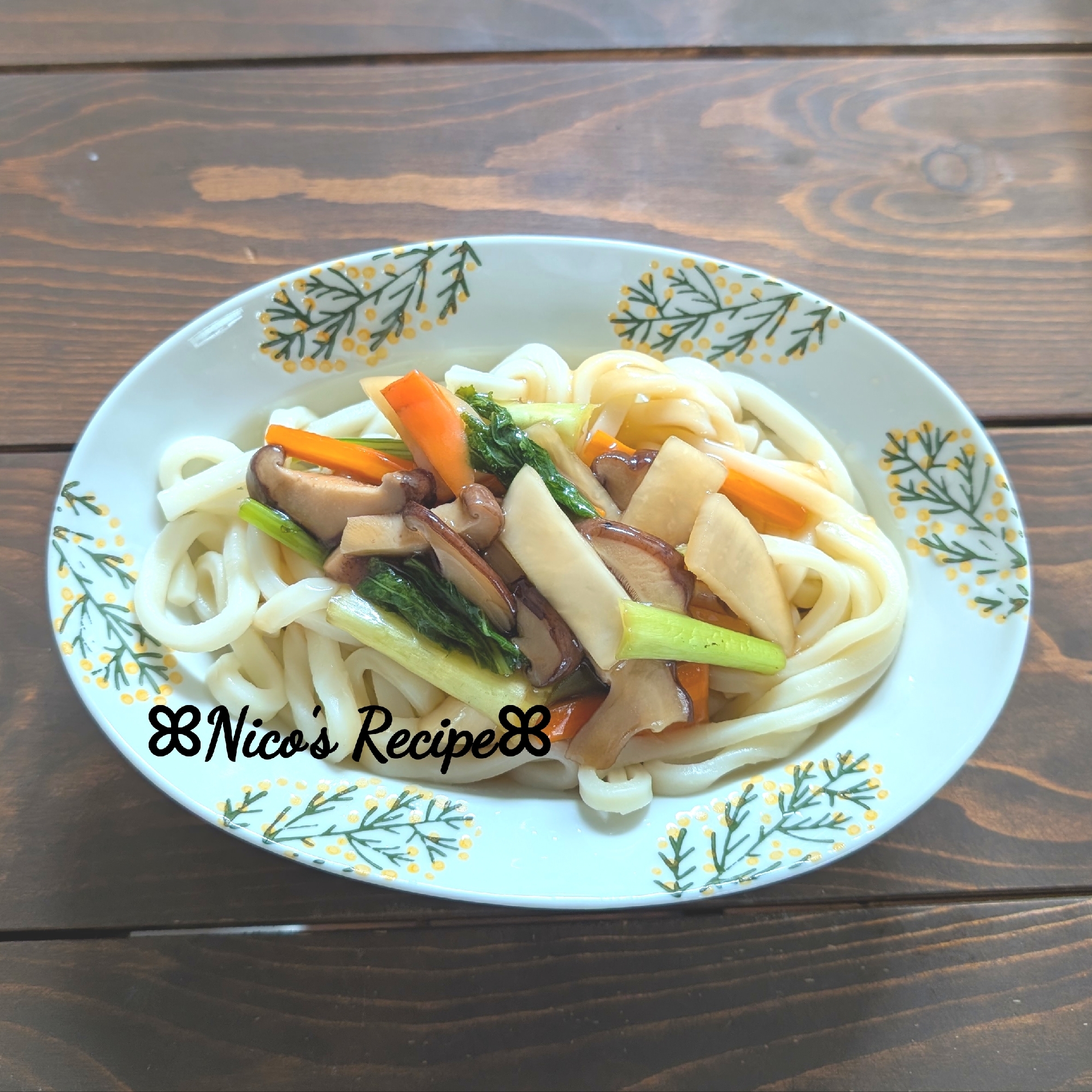 かぶと椎茸のあんかけうどん