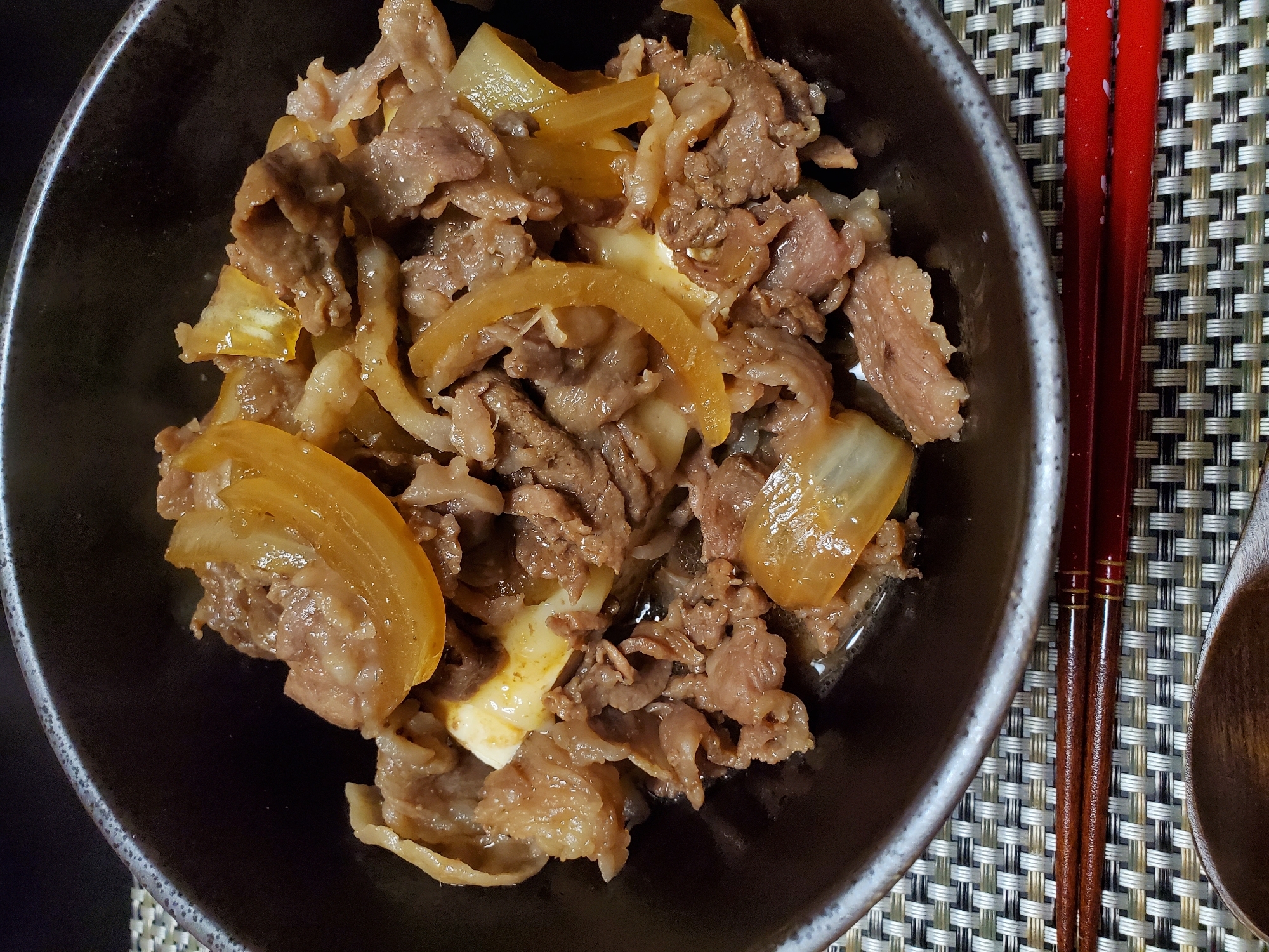 糖質制限☆牛丼はご飯じゃなくて豆腐です