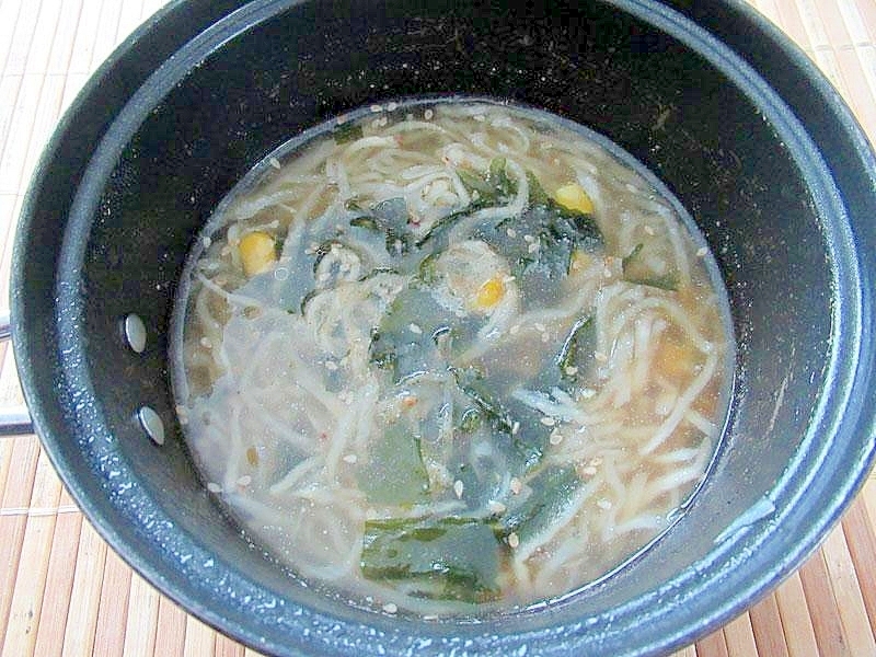 切干大根とコーンの中華スープ