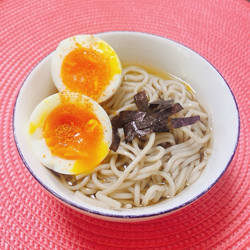 ゆで卵♪冷たいお蕎麦✧˖°