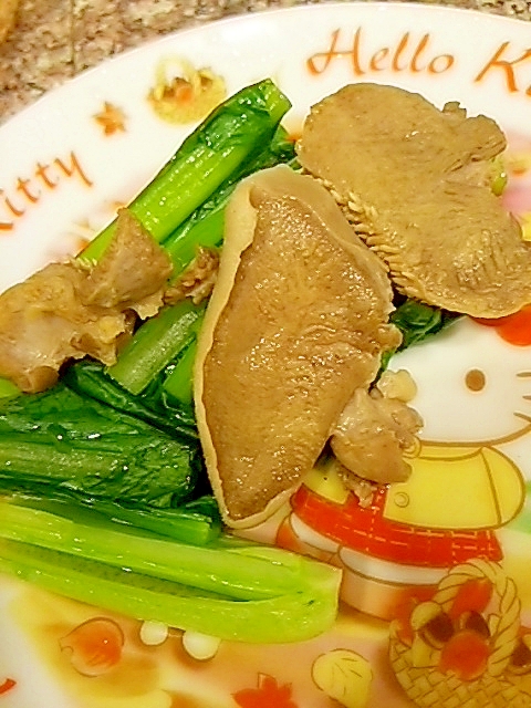 豚タンと小松菜の鶏塩だし煮