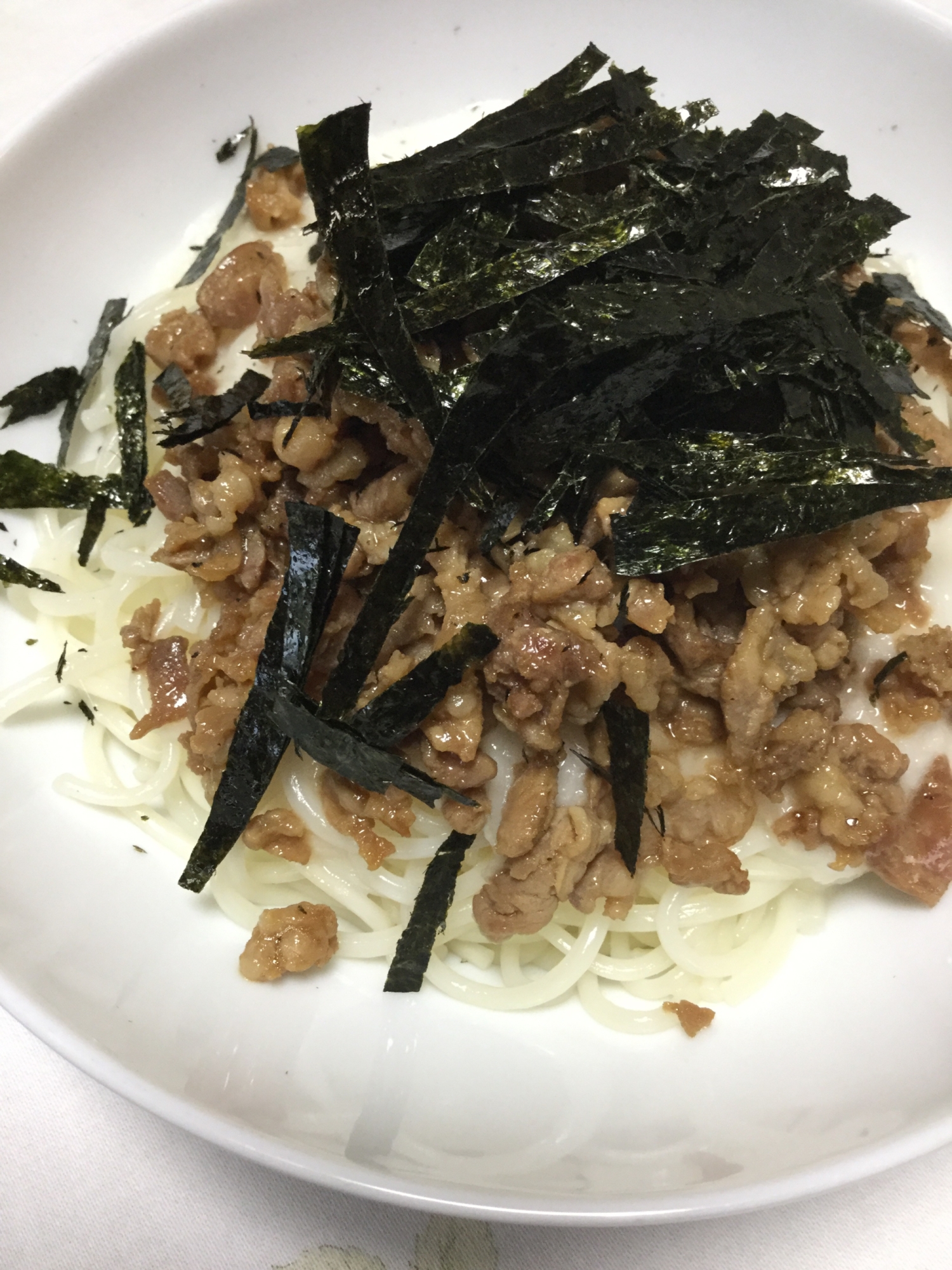 豚肉そぼろで素麺