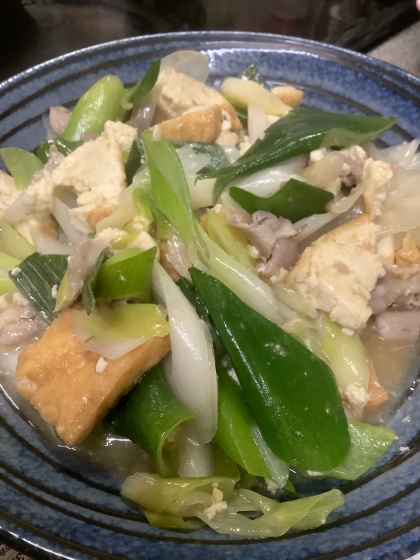 ♡ご飯が進む　厚揚げ　白ネギ　豚肉　味噌炒め♡