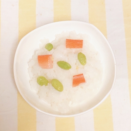 枝豆とカニカマの混ぜご飯