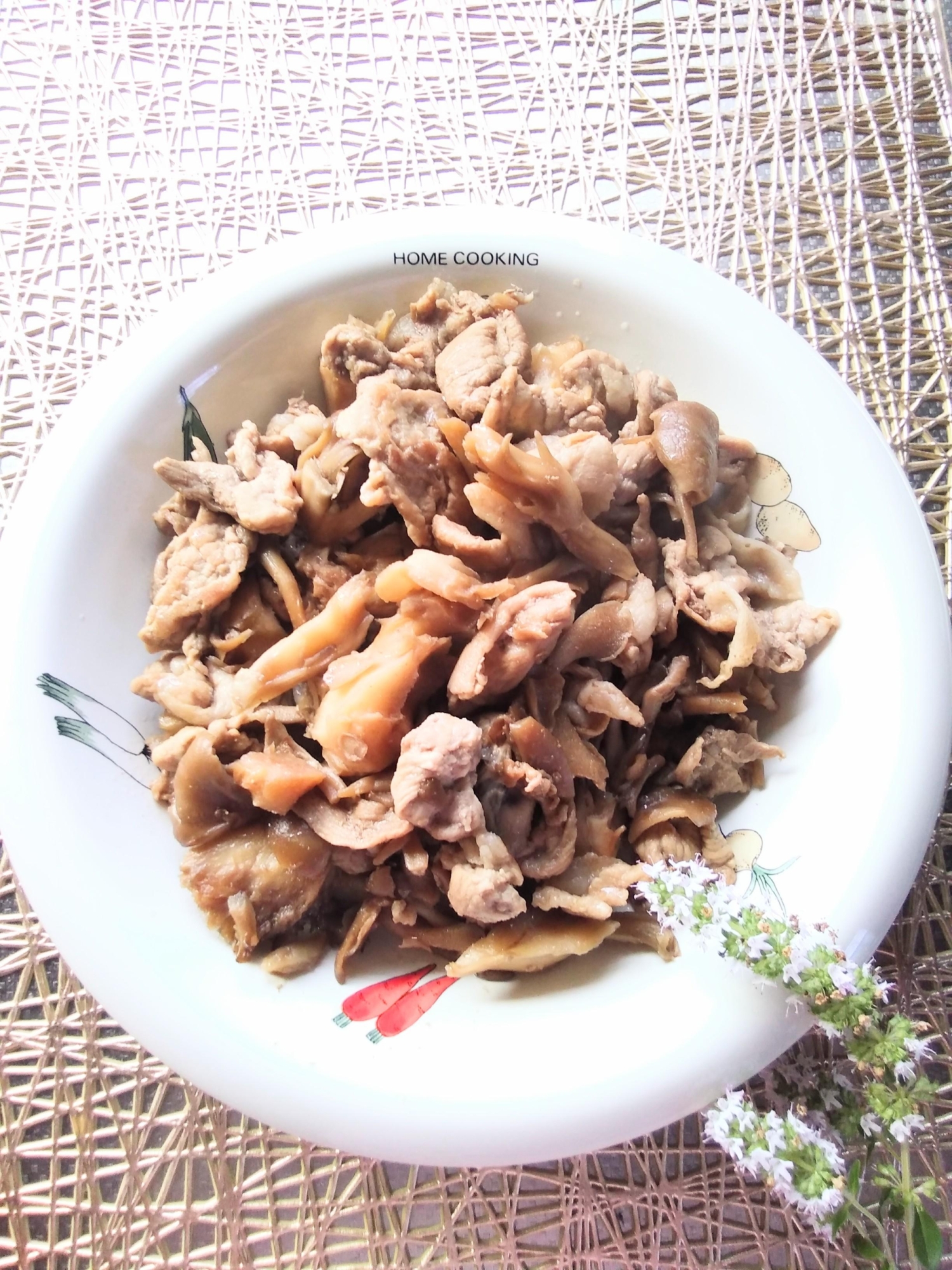 豚肉と舞茸のポン酢醤油炒め