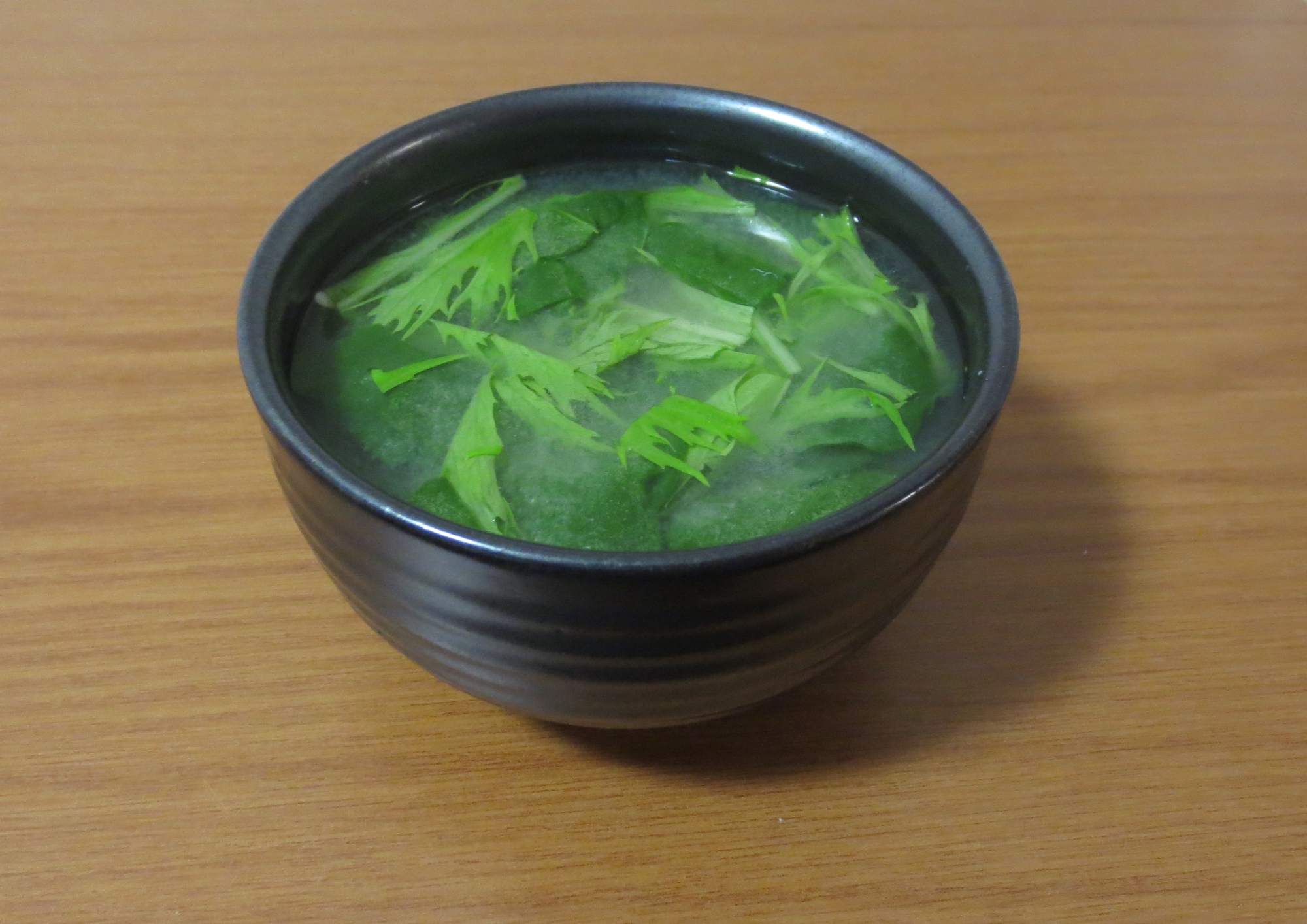 おかわかめと水菜のお味噌汁