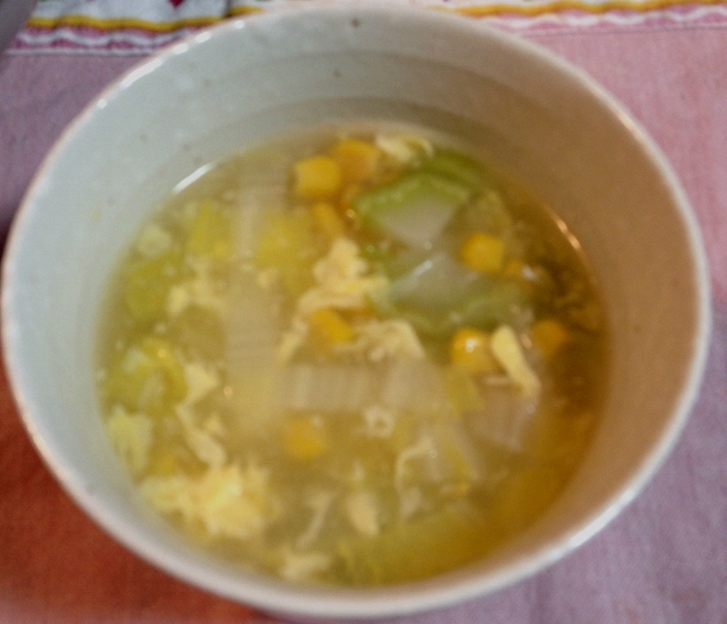 子供もパクパク 白菜とコーンのスープ レシピ 作り方 By Marochan 楽天レシピ